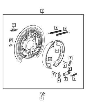 Parking Brake Shoe And Lining Kit - Mopar (4560176AA)