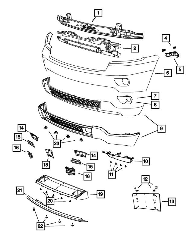 Bumper Bracket, Right - Mopar (55079228AD)