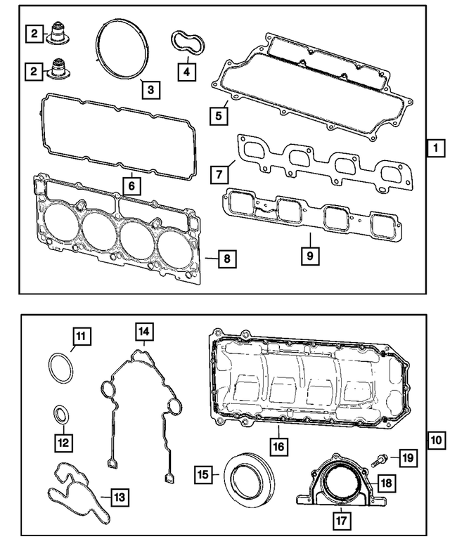 Engine Lower Gasket Package - Mopar (5170861AC)