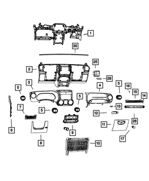 Passenger Air Bag Door - Mopar (5QZ89DX9AB)