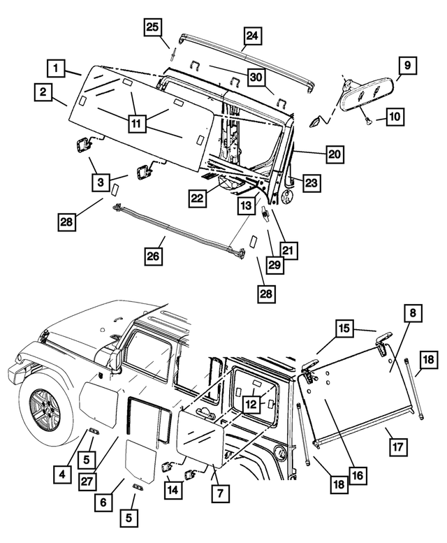 Windshield Header Weatherstrip - Mopar (55397454AN)