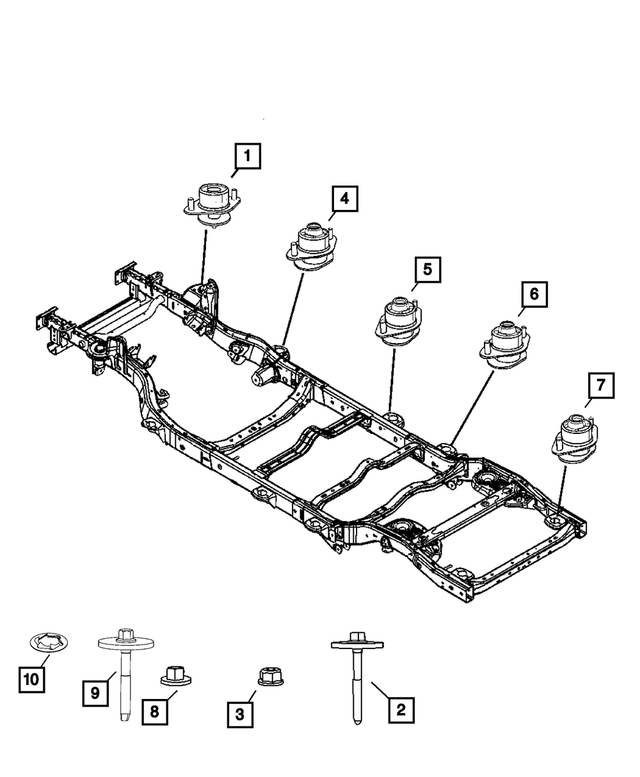 Body Hold Down Insulator - Mopar (68373080AA)