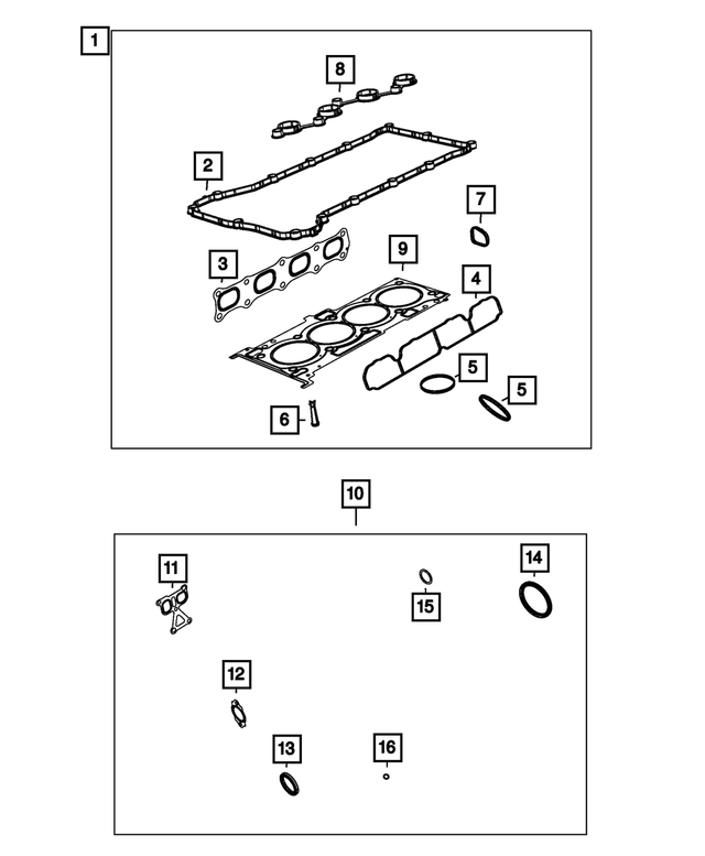 Engine Gasket Kit - Mopar (5189956AB)