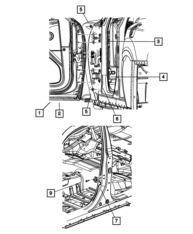 Door Hinge, Left - Mopar (55113665AI)