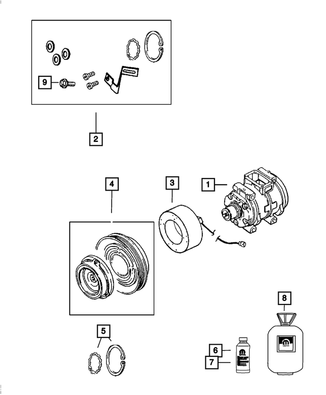 Air Conditioning Compressor, Remanufactured - Mopar (68202994AA)