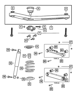 Control Arm Bushing, Mounting - Mopar (52128864AA)