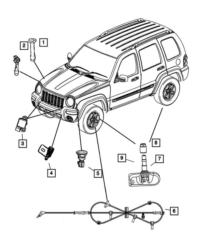 Anti-Lock Brakes Sensor, Left - Mopar (52128695AF)