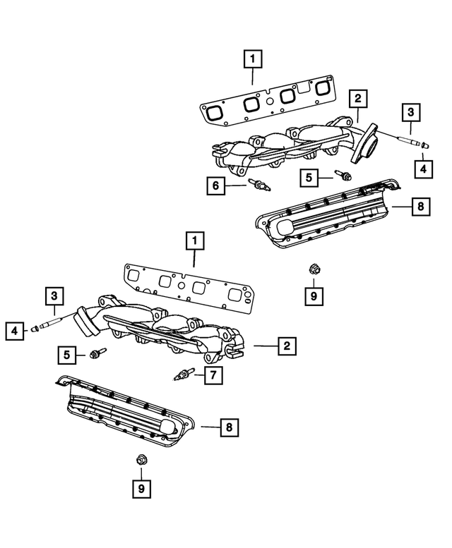 Exhaust Manifold Gasket, Right Side - Mopar (5045496AA)