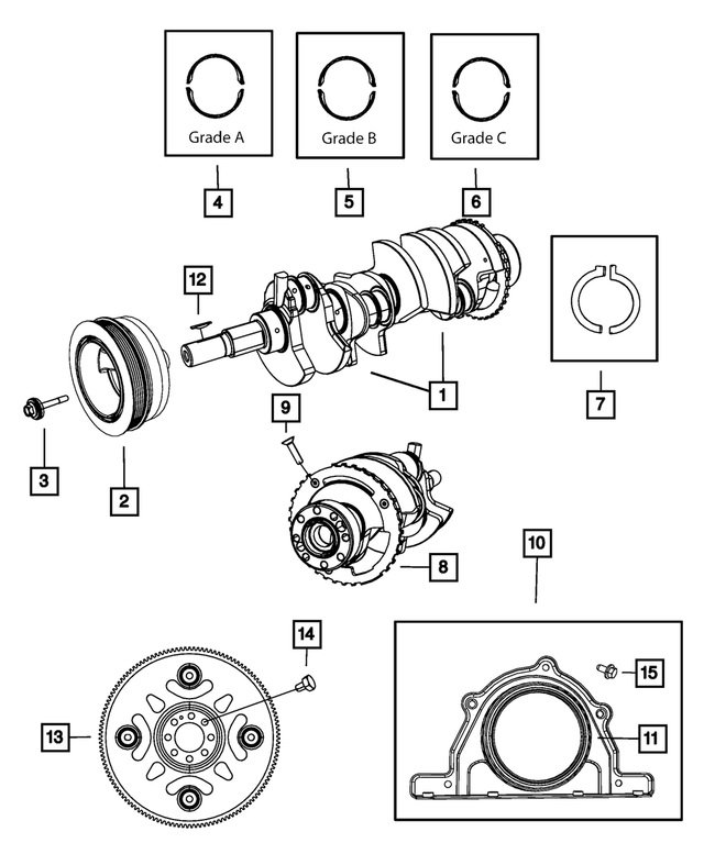 Crankshaft Bearing Package - Mopar (68102976AB)