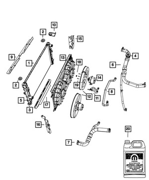 Radiator Inlet Hose, Upper - Mopar (5058482AH)