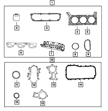 Engine Upper Gasket Package - Mopar (68003427AC)