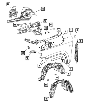 Wheelhouse Inner Silencer, Left - Mopar (55079293AL)