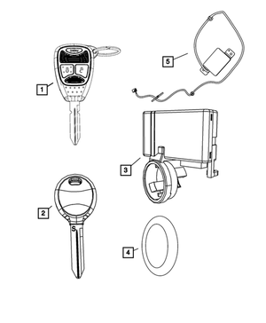 Blank With Transmitter Key, Export - Mopar (68001703AC)