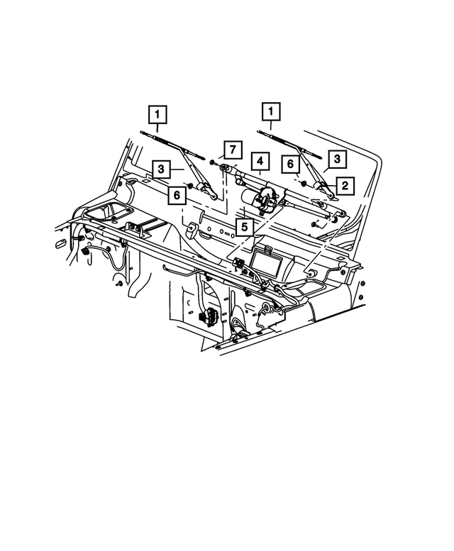 Windshield Wiper Motor And Linkage - Mopar (55077859AD)