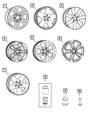 Wheel Lock Set - Mopar (52013752AA)