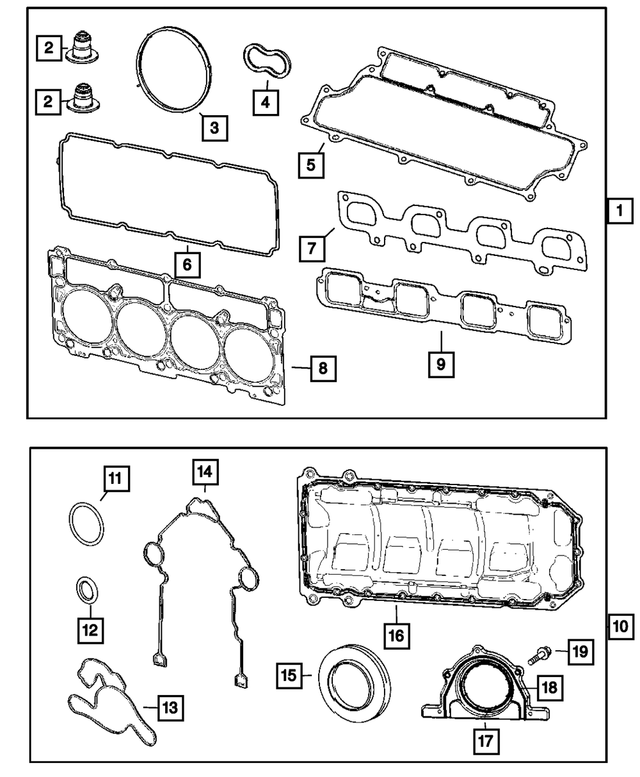 Engine Upper Gasket Package - Mopar (5170961AB)