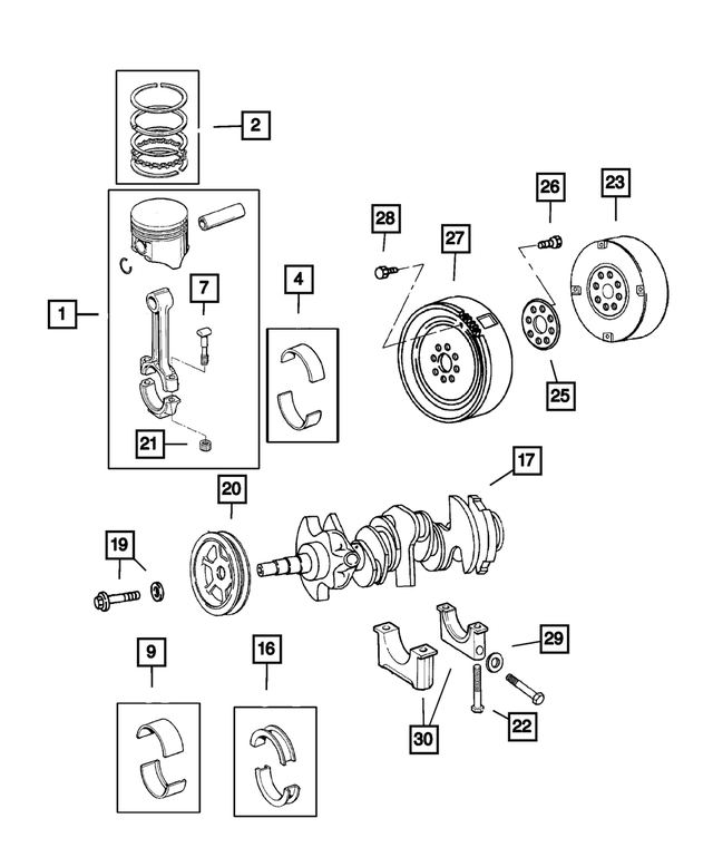 Crankshaft Bearing Package - Mopar (5003962AC)