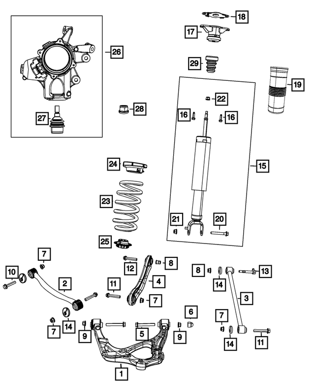 Rear Coil Spring, Left Rear - Mopar (68029667AD)