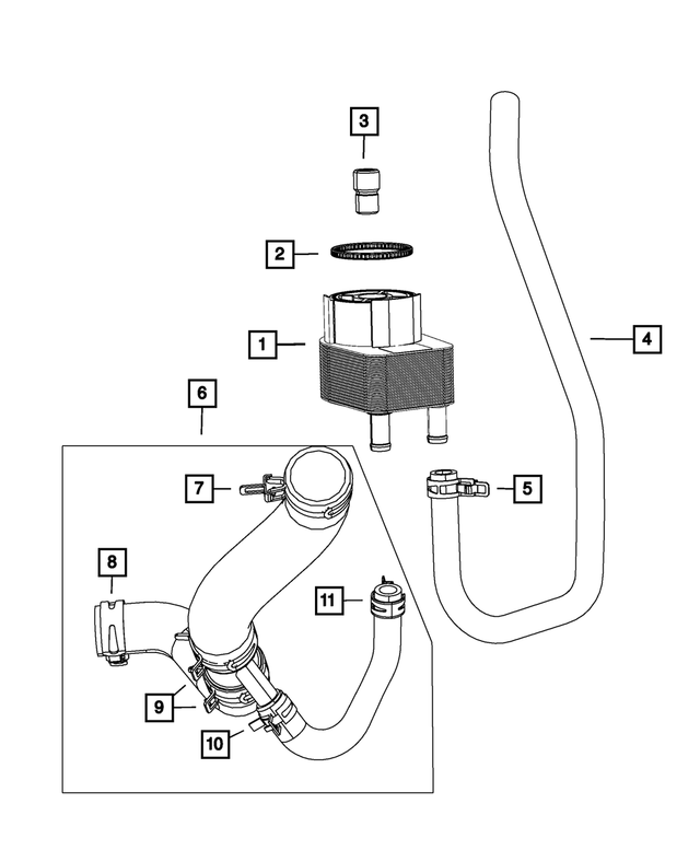 Engine Coolant To Oil Cooler Intlet Hose - Mopar (5181619AH)