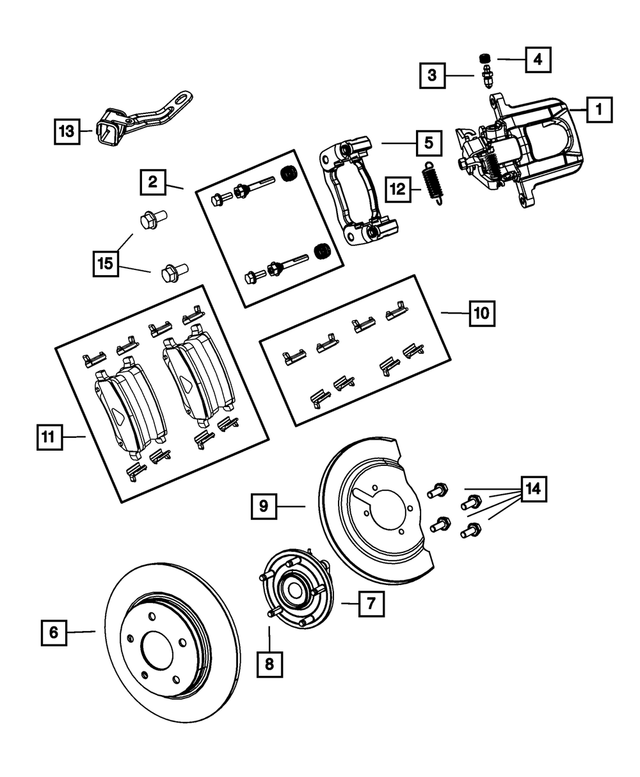 Rear Disc Brake Pad Kit, Export - Mopar (68044761AC)