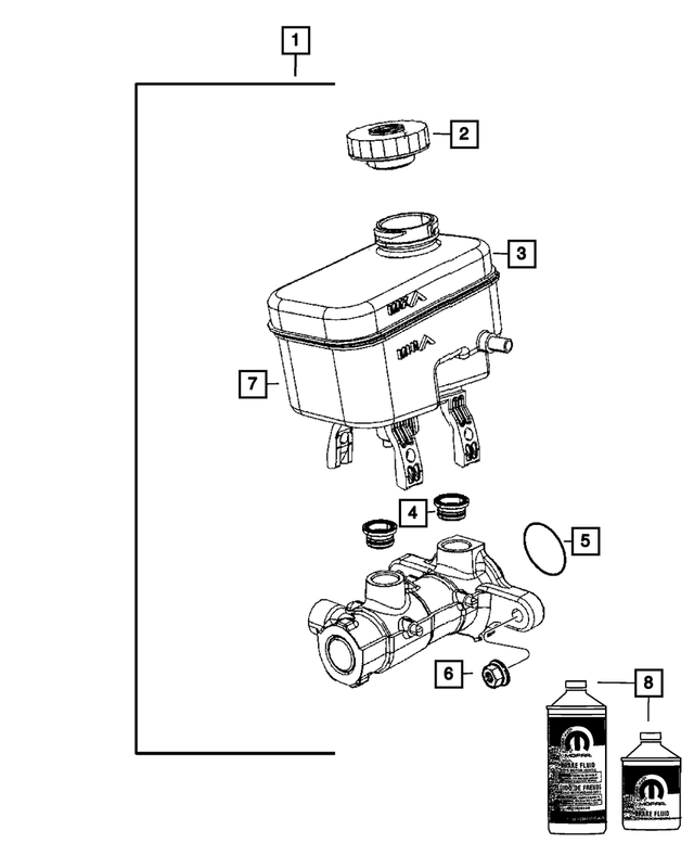 Brake Master Cylinder - Mopar (68057474AE)