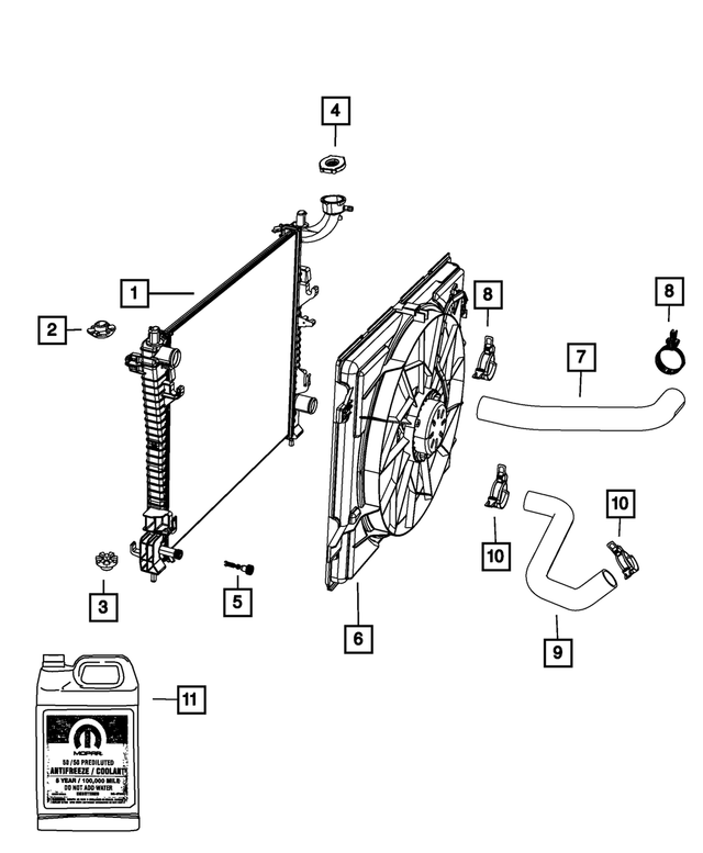 Radiator Outlet Hose - Mopar (55038121AD)