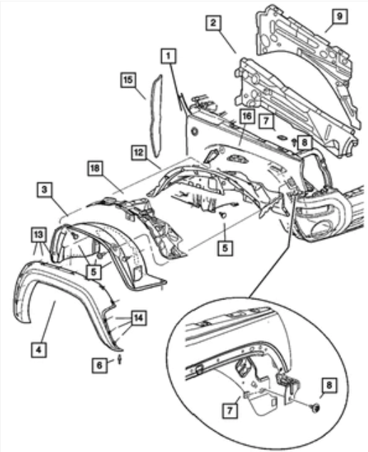 Applique Retainer - Mopar (55156429AA)