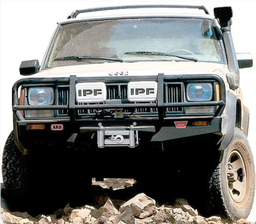 ARB 3450010 Deluxe Winch Bull Bar Bumper in Black for 84-96 Jeep Cherokee XJ